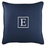 Outdoor Living and Style 18 Navy Blue and White Monogram E Single Embroidered Sunbrella Indoor