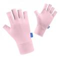 1Pair Ice Silk Sun Protection Gloves Half Finger Fitness Sports Riding Fitness Yoga Breathable Non-slip Gloves Pink M