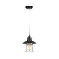 9 in. Shade Lighting Manette Industrial-Style 1 Light Rubbed Bronze Ceiling Mini Pendant - Oil Rubbed Bronze