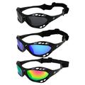 3 Pairs Birdz Seahawk Padded Polarized Sunglasses w/Strap Water Sports Surfing Kayaking Jetski Black Frames w/ Smoke Blue & Pink Mirror Lenses