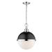 2 Light Pendant-18.5 inches Tall and 14.5 inches Wide-Matte Black/Chrome Finish Bailey Street Home 372-Bel-3173753