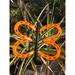 Orange Horseshoe Butterfly Garden Art garden stake yard art