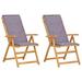vidaXL Outdoor Recliner Chairs 2 Pcs Patio Reclining Chair Solid Wood Acacia