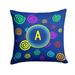 Carolines Treasures CJ1011-PW1414-Parent Initial Monogram - Blue Swirls Decorative Canvas Fabric Pillow multicolor