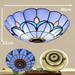 Flush Mount Ceiling Light Antique Handcrafted Stained Glass Lampshade LED Ceiling Light Chandelier Fixture Hanging Lamp Bedroom Living Room E27 Bulb Corridor Tiffany Style LED Ceiling Light