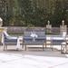 Beautiful Outdoor Patio Furniture Wicker Set--Outdoor Rattan Sofa 2 Chairs and Table Gray