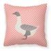 Buff Grey Back Goose Pink Check Fabric Decorative Pillow