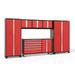 NewAge Products Bold Series Red 6 Piece Cabinet Set Heavy Duty 24-Gauge Steel Garage Storage System LED Lights Included