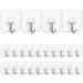 Wall Hooks 13lb(Max) Transparent Reusable Seamless Hooks Waterproof and Oilproof Bathroom Kitchen Heavy Duty Self Adhesive Hooks 12 Pack