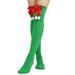 POROPL Socks For Women Women Christmas Long Tube Knee Socks Striped Garter Cute Accessories Christmas Party