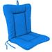 Jordan Manufacturing 38 x 21 Celosia Princess Blue Solid Rectangular Outdoor Wrought Iron Chair Cushion with Ties and Hanger Loop