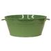 HOUSTON INTERNATIONAL TRADING Houston International Enameled Galvanized Steel Harvest Tub - Planter - Beverage Tub with handles 19 D x 8 H