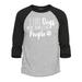 Shop4Ever Men s I Like Dogs More Than People Raglan Baseball Shirt X-Large Heather Grey/Black