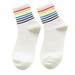 Winter New Unisex Cotton Rainbow Striped Socks Xmas Fashion Warm Chrismas Socks Women Mid Calf Sock Forms Women s Socks Large Compression Socks Men Socks Data Girls Size 2 Socks Mens Big Tall