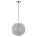 HomeRoots 398033 15 in. Luminary 1-Light Metallic Silver Pendant with Hand Woven Aluminum Wire Shade