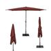 Abba Patio 6.5 x10 Square Lyon Outdoor Market Patio Umbrella 6 Ribs-Dark Red