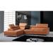 Home Roots 283678 Modern Orange Italian Leather Sectional Sofa Orange