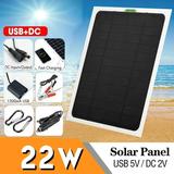 20W Solar Panel 12V Solar Panel Trickle Charger Car Battery Charger Portable Solar Battery Maintainer with Cigarette Lighter Plug & Alligator Clip Foldable Portable USB Port
