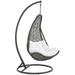 Allora Modern Metal Outdoor Swing Chair with Stand in Gray/White