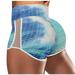 Abcnature Plus Size Shorts Womens Athletic Shorts Women Basic Slip Bike Tie-dye Compression Workout Leggings Yoga Shorts Comfy Beach Shorts Yoga Pants Cycling Sport Shorts Light blue S