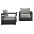 Tahoe Outdoor Patio Powder-Coated Aluminum 2-Piece Armchair Set Gray Gray