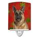 Caroline s Treasures KJ1187CNL Red Snowflakes Holiday Christmas German Shepherd Ceramic Night Light 6x4x3 multicolor