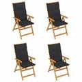 Andoer Garden Chairs 4 pcs with Anthracite Cushions Solid Teak Wood