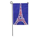 SIDONKU Blue Paris French Red Accessorize Chic Eiffel Handbag Hat Pattern Garden Flag Decorative Flag House Banner 12x18 inch