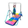 Pro gymnastics Expandable Gymnastics Kip Horizontal Bar 6 Ft. x 2 Ft. Hopscotch Tumble Mat Play Mat Jungle for Gym Junior and Training Adjustable Height Monkey Bar Climbing Tower Playground Blues