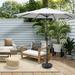 GARDEN 9 Ft Patio Umbrellas w/ Black Round Base Included for Outdoor Shade White