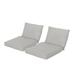 GDF Studio Massey Outdoor Water Resistant Fabric Club Chair Cushions with Piping Set of 2 Silver