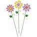 Metal Floral Stakes by Fox RiverTM Creations Durable 100% Metal Hand Painted Details Outdoor DÃ©cor Set of 3 â€“ Each Measures 4 1/3 Wide x 18 1/8 High