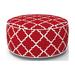 FBTS Prime Inflatable Footstool Ottoman Red Geometry Round 21x9 Inch Patio Foot Stools and Ottomans Portable Footrest 1.Round 21x9 inch 6d.red