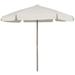 7.5 ft. Hex Beach Umbrella 6 Rib Push Up Natural Oak with Natural Vinyl Coated Weave Canopy