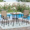 Sophia & William 3 Piece Outdoor Bar Set Patio Bar Height Swivel Padded Chairs and Table Bistro Set