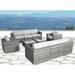 Living Source International 6-Piece Wicker Sectional Set with Cushion - Gray