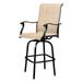 Porfeet 2pcs Wrought Iron Swivel Bar Chair Patio Swivel Bar Stools Black