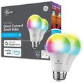 GE Cync A19 Smart LED Light Bulb Color Changing Indoor Decor Lights 60 Watts Medium Base 2pk