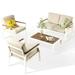 Zinus Dillon Aluminum and Poly Lumber Outdoor 4 Piece Conversation Set White