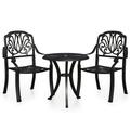 vidaXL Bistro Set Patio Table and Chair Bistro Table 3 Piece Cast Aluminum