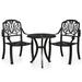 vidaXL Bistro Set Patio Table and Chair Bistro Table 3 Piece Cast Aluminum