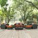 Modway Sojourn 8 Piece Outdoor Patio SunbrellaÂ® Sectional Set in Canvas Tuscan