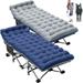 Slsy Folding Camping Cot 2 Pack 75 *28 Portable Folding Cots with Reversible Mattress Carry Bag