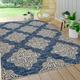 Tuscany Ornate Medallions Navy/Beige 8 ft. x 10 ft. Indoor/Outdoor Area Rug