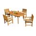 Grade-A Teak Dining Set: 4 Seater 5 Pc: 94 Oval Table And 4 Devon Arm Chairs Outdoor Patio WholesaleTeak #51DV2205