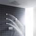 Cascada Luxury 20 Square Ceiling Mounted Thermostatic Shower System With Mist Lateral Jet Rain and Hand Shower Modes And Automated LED Light - Stainless Steel (20 Inch Brushed Nickel)