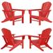 Westin Outdoor Patio Adirondack Chair (Set of 4) Red