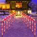 Rosnek Christmas Candy Cane Pathway Markers Lights 4/5/8/10 Pack Battery Operated Outdoor Landscape Lights Candy Canes Lights Christmas Decorations Outdoor for Yard Garden