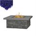 Home Square 2-Piece Set with Square Fire Table and Fire Glass