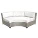 Afuera Living Curved Armless Outdoor Wicker Patio Sofa in White (Set of 2)